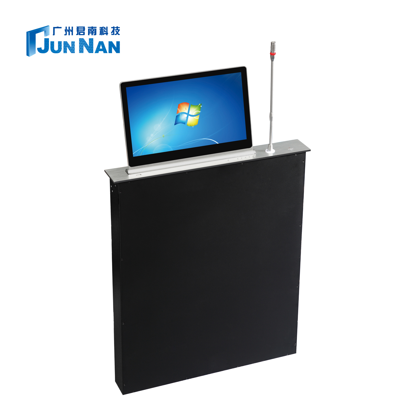 Junnan 15.6 "lift with microphone pivot vesa lift and rotation for decktop monitors table hidden monitor lift