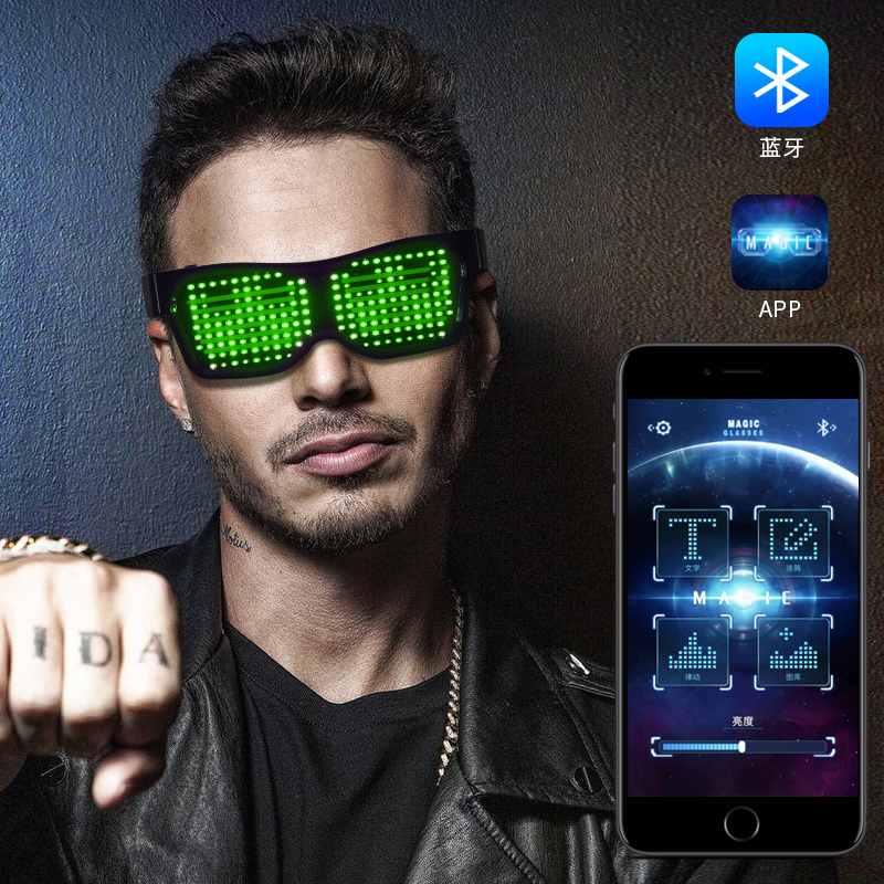 2019 новейшие программируемые светодиодные мигающие очки Rave eye Glasses через приложение для веселой и уникальной вечеринки «сделай сам»