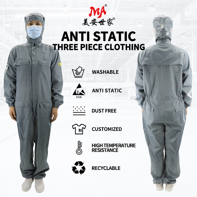 Customizable Antistatic Coveralls ESDD Cleanroom Clothes Breathable Protective Suit for Food Factory Work Jacket Safety Clothing