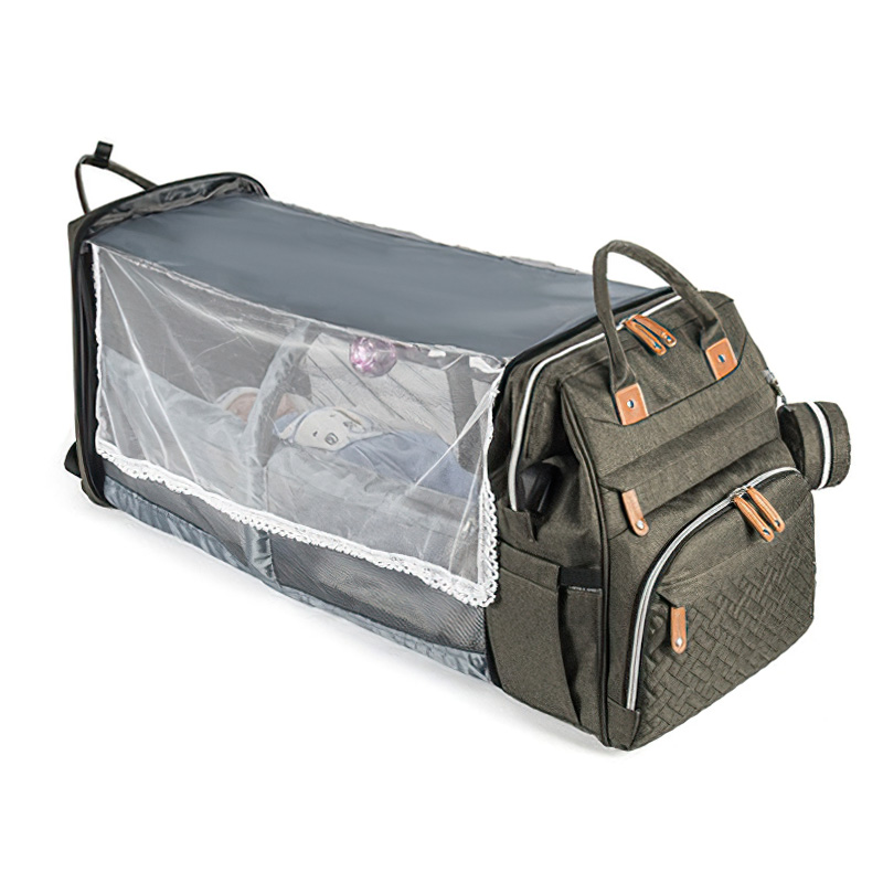Large capacity new born baby bag diaper bags foldable crib with mosquito net mommy bag functional backpack