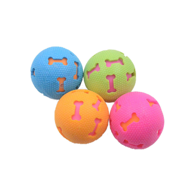 Designer eco friendly tpr indestructible washable squeaky chewing natural rubber dog play rope toy balls 12 pack