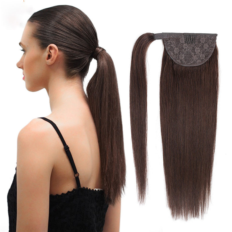 Good Quality Directly Clip On Remy Human High Ponytail Silky Straight Virgin Cuticle Aligned Hair Ponytails With Factory Prices