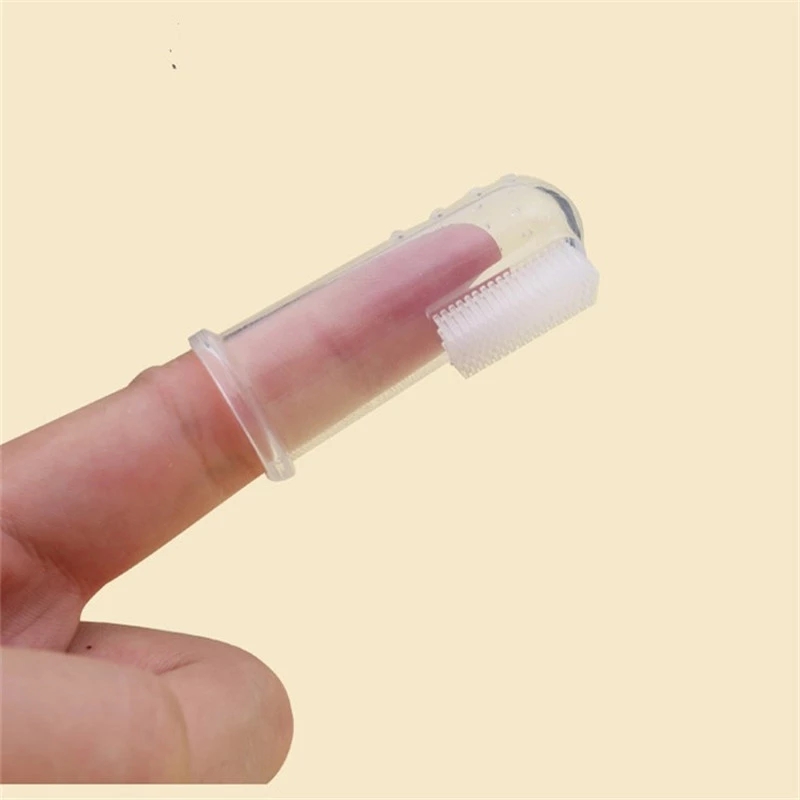 Baby silicone toothbrush thumb cover toothbrush baby tooth brush all silicone tongue clean coating T1007