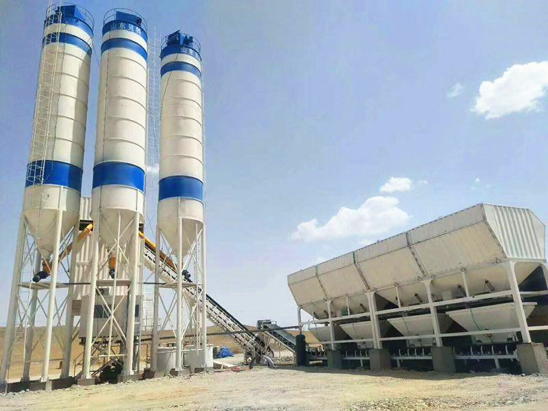 HZS25 mini mix precast best price advanced ready mixed hopper lift concrete batching plant in Russia