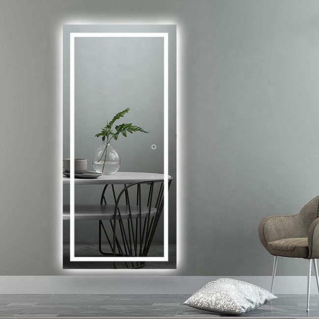 Foshan Factory Custom Touch Control OEM make up full length dressing mirrors with Light
