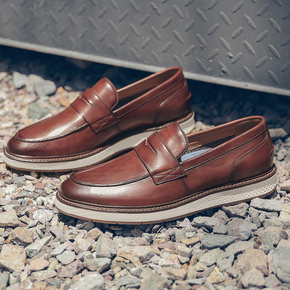 High Quality Luxury Mens Casual Slip On Leather Penny Loafers Shoes