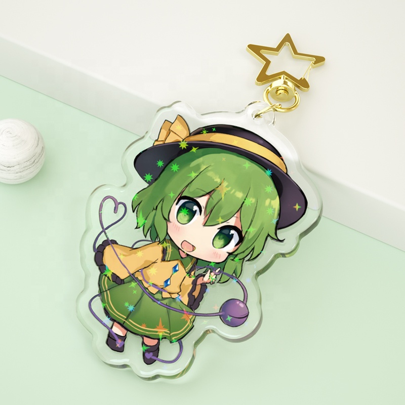 Paran Best Quality Epoxy Anime Acrylic Keychain Custom Pvc transparent Rainbow Acrylic Charms Key Chain Custom Acrylic Keychain