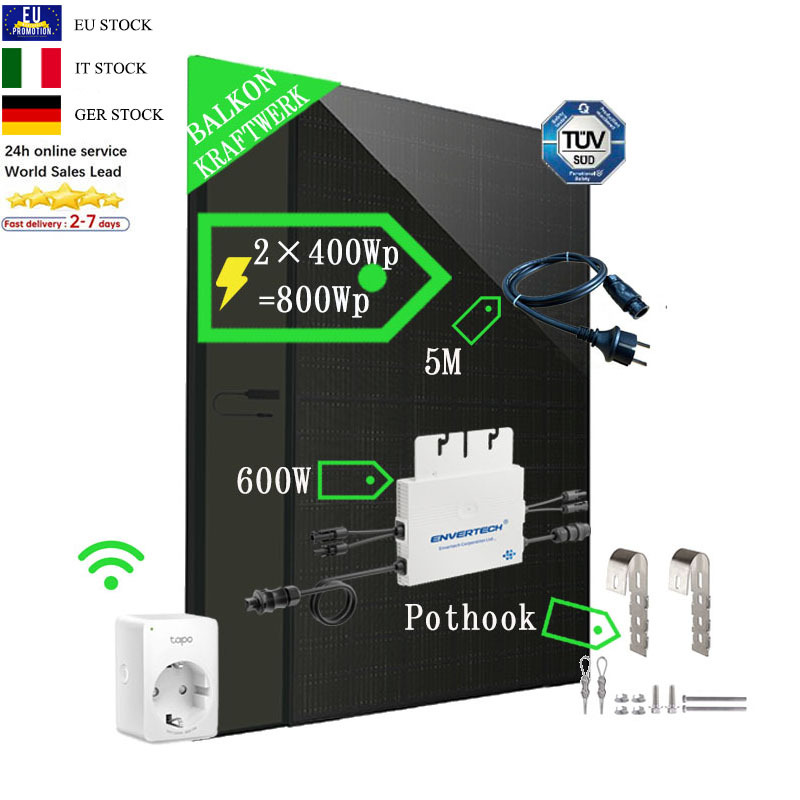 Seetek Europe Home-use Balkonkraftwerk Photovoltaic System Solar Mounting MPPT Solar Charge Controller Balcony Solar System