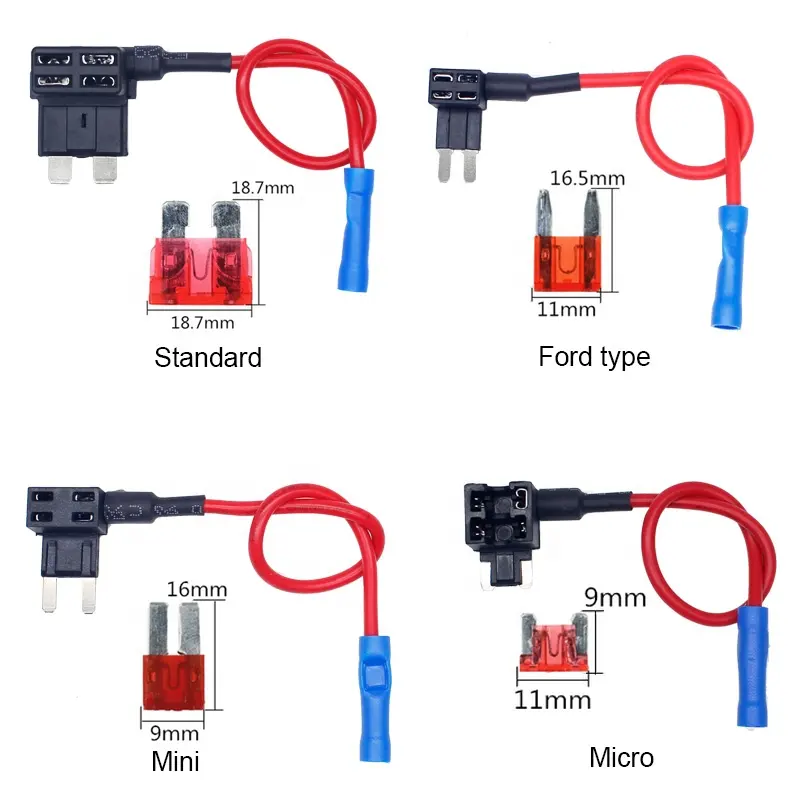 12V 24V 32V Car Add-A-Circuit Fuse Tap Piggy Back for Cars Trucks Boats  10A 15A 20A Blade Fuse Holder