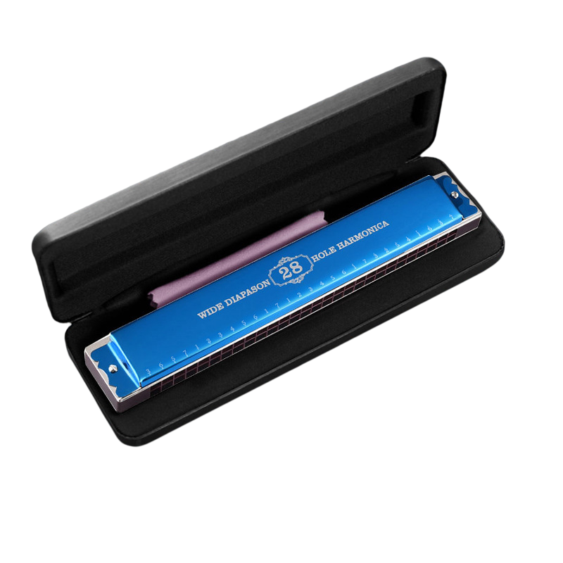 Professional Performance Grade 28 Holes Harmonica Polyphonic Stress C Key Beginner Advanced Adult Student