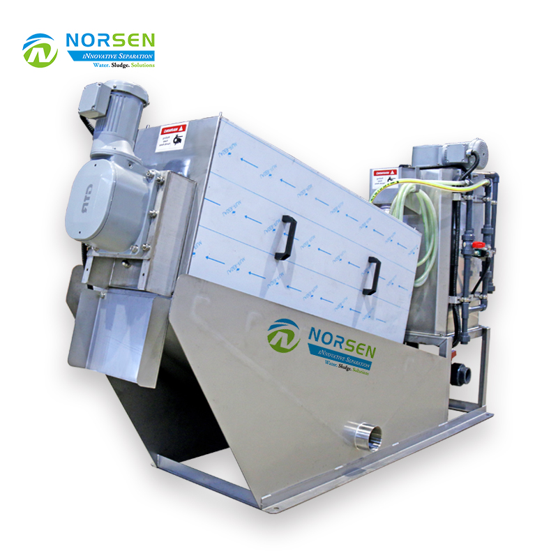 NORSEN OEM обработка с ex-factory цена многодисковый винтовой пресс машина для обезвоживания осадка sus304 управление обезвоживанием осадка