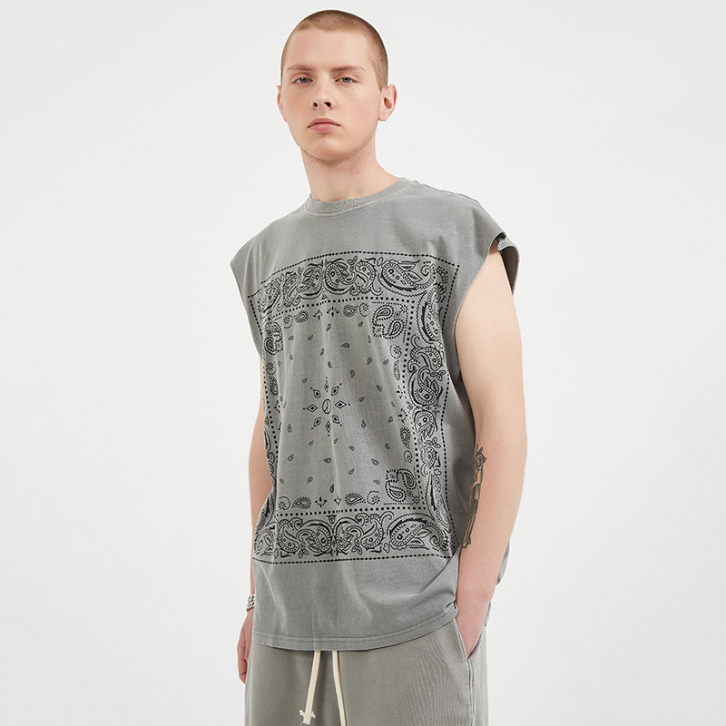 Trendy Hip Hop Streetwear Printing Graphic T-shirt Men Personnalisable Drop Shoulder T-shirts