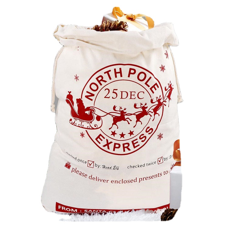 Christmas Gifts Bags 2021 Eco-friendly Cotton Bag Reindeer Santa Sackshot Sale Products