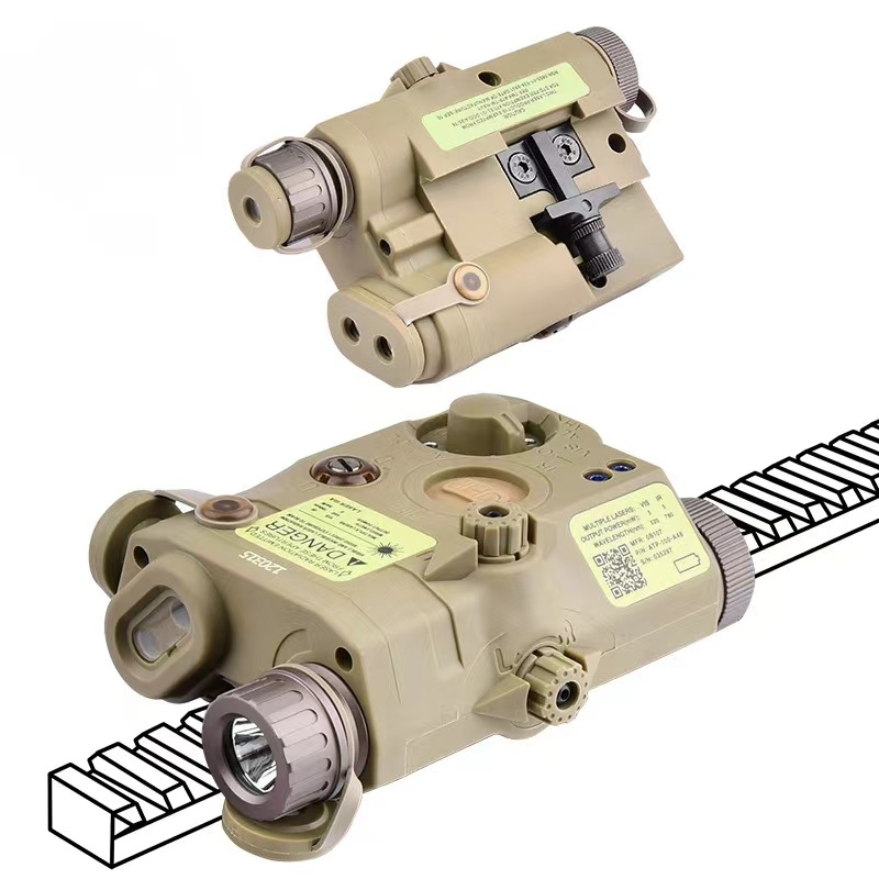 PEQ-15 Box Laser Sights with IR Laser Red/Green/Blue Laser Sight Strobe/Momentary/Constant Modes LED Flashlight Pressure Switch
