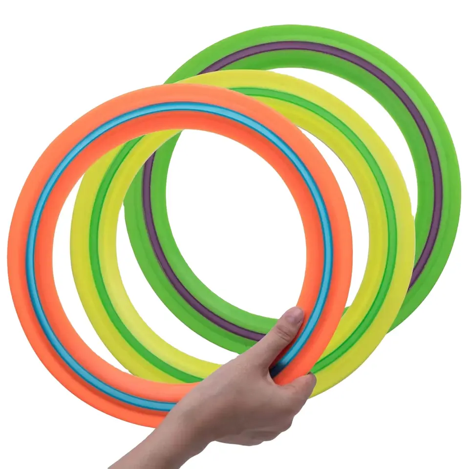 Frisbeed Throwing And Catch Flying Rings Toy High Quality Colorful Soft Non-slip Silicone For Kids PE Opp Bag Inflatable Toy