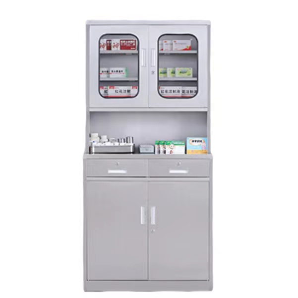 Medical level hospital used stainless steel medicine cabinet with drawers for medicine and utensils placement