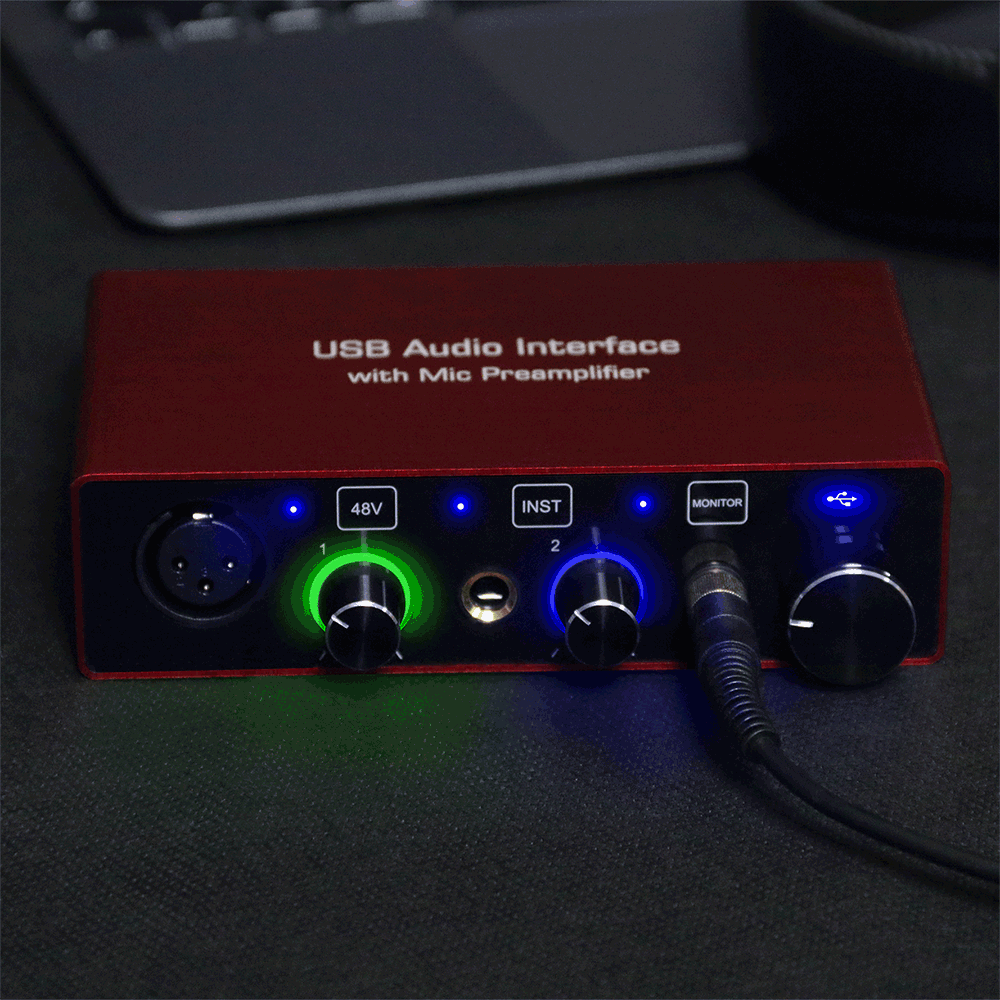Внешние звуковые USB-карты, USB аудио интерфейс для студийной фотосъемки, 96 кГц, 24 бит