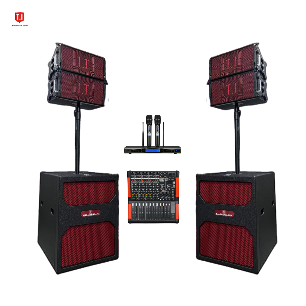 T.I Pro Audio Pro110 Professional Mini Small Waterproof Sound System Single 10-Inch Two-Way Line Array Speakers Set