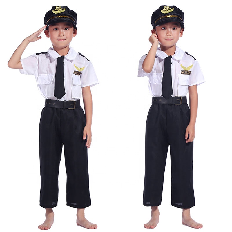 Halloween Astronaut Costume Party Policeman Air force Soldier Firefighter Uniform Carnival Career Dress Up Kids Cosplay Costume