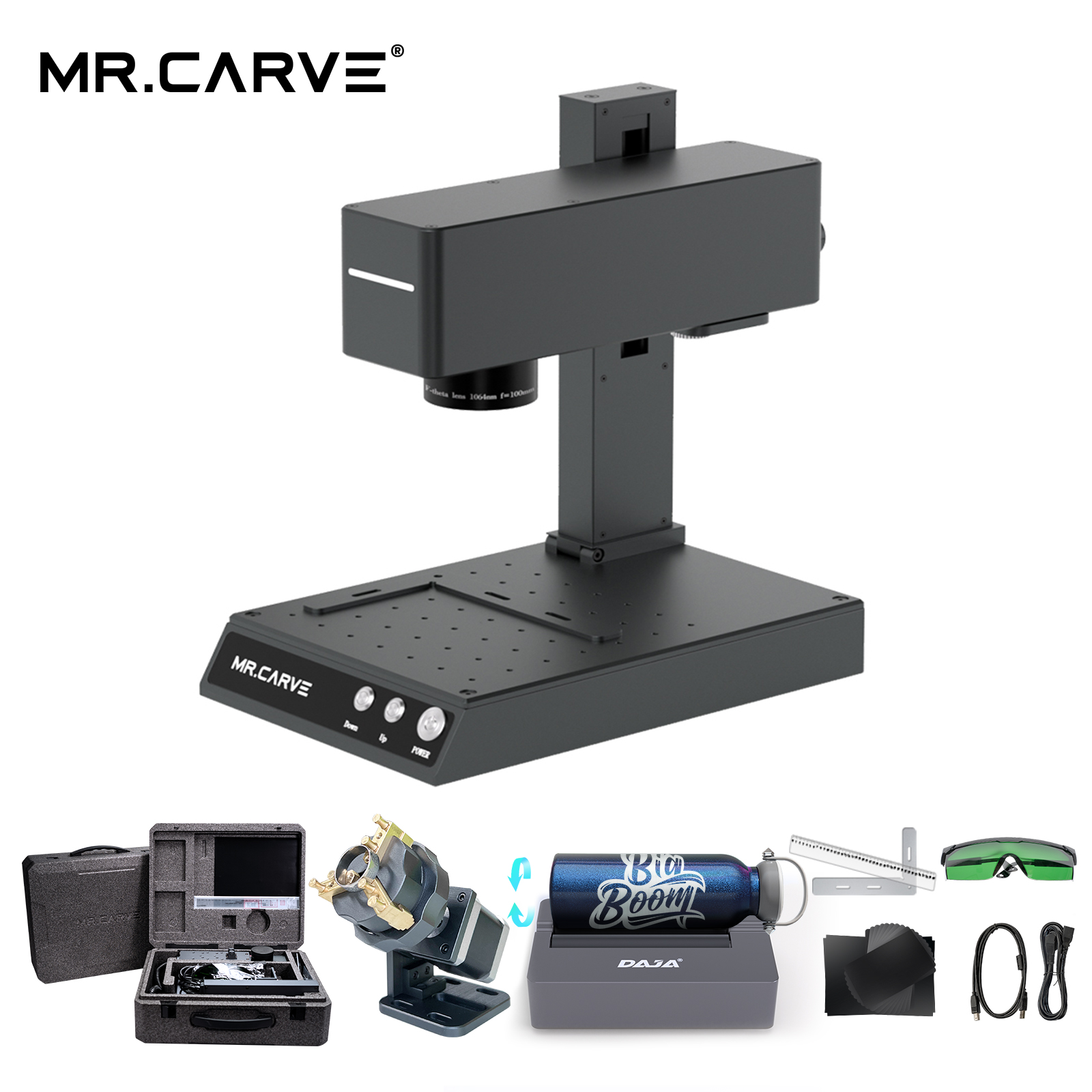 Лазерный принтер DAJA MR CARVE M4, мини оптоволоконный лазерный принтер, портативный лазерный маркировочный принтер для всех металлов и неметаллических изделий