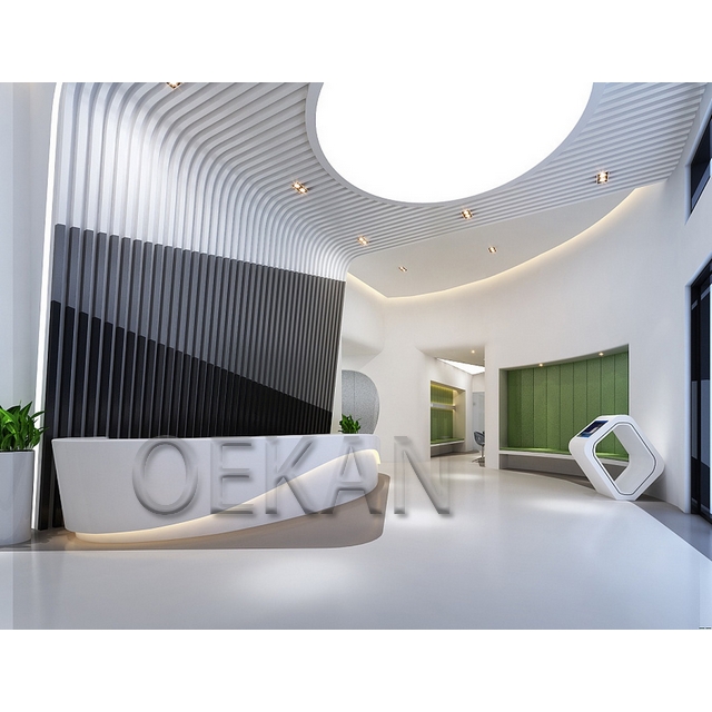 Hospital Curve Stlye Nurse Station Simple Design Reception Front Desk