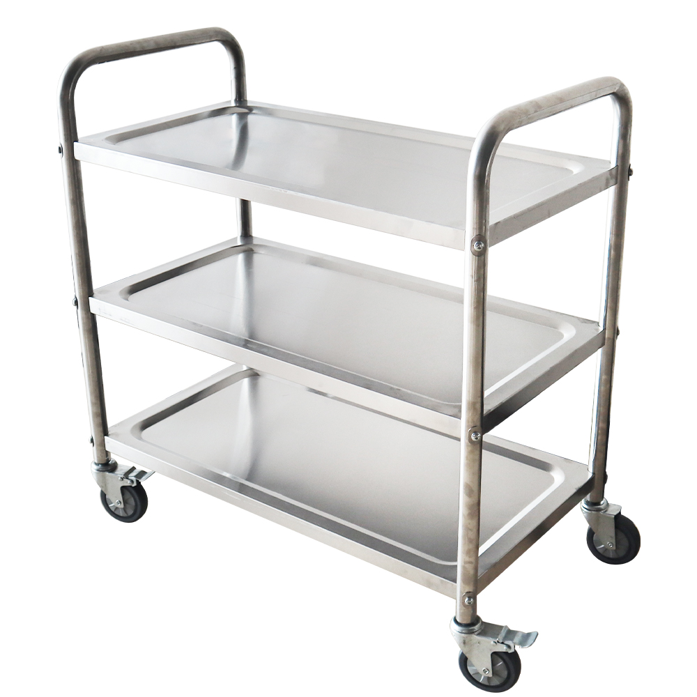 Three Step Restaurant Kitchen Food Trolley For Hospital Turkish Kitchen Food Storage Trolley
