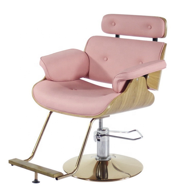 Kisen Beauty Salon Furniture Barber Chair Make Up Ladies Hair Wooden Styling Chair