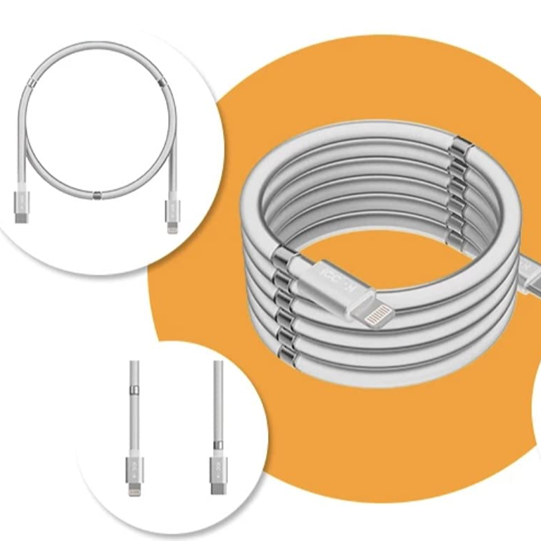 Wholesale Easy-Coil Magnet Self Winding Fast Type C Magnetic Charging Cable