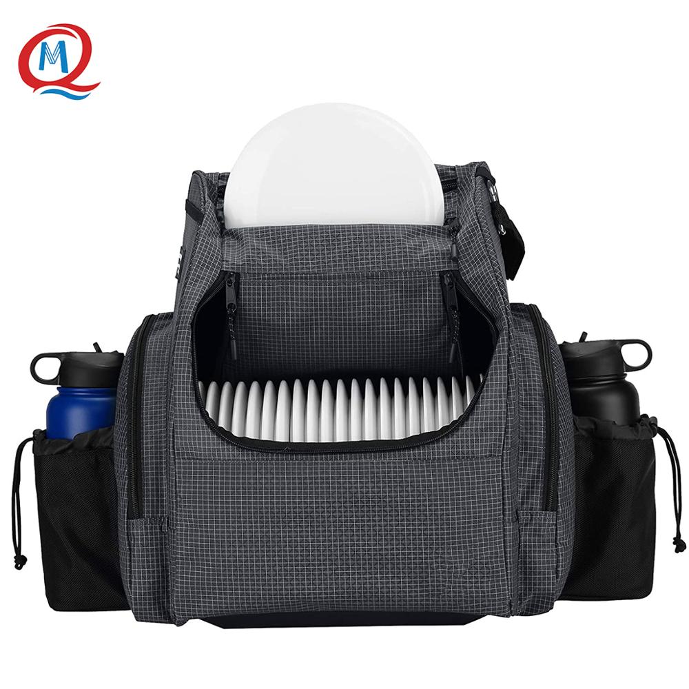 Manufacturer Disc Golf Bag Backpack Frisbee Training Sport Bag with Two Bottle Holders
