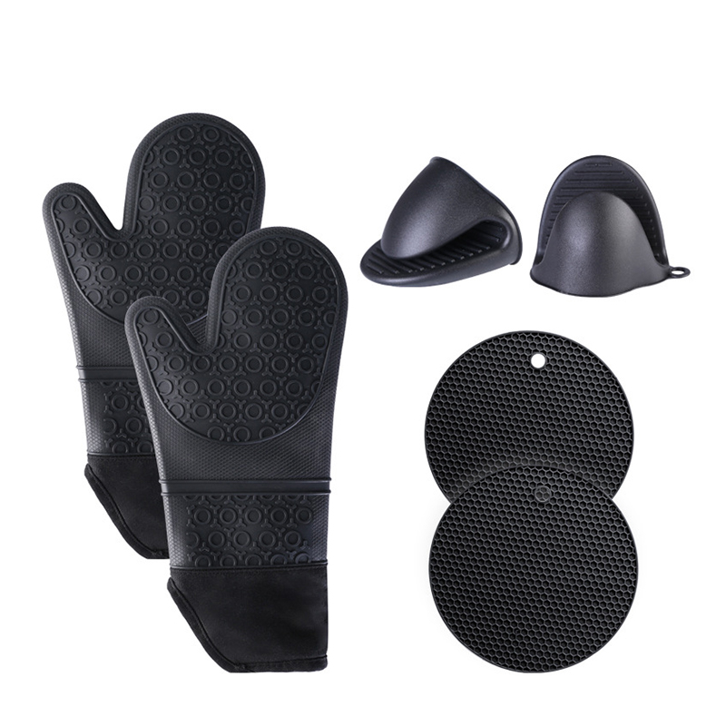Hot Sell heat resistant Kitchen Oven Gloves Silicone Oven Mitt Baking Cooking Gloves Mini Pinch Oven Mitts Pot Holder Set