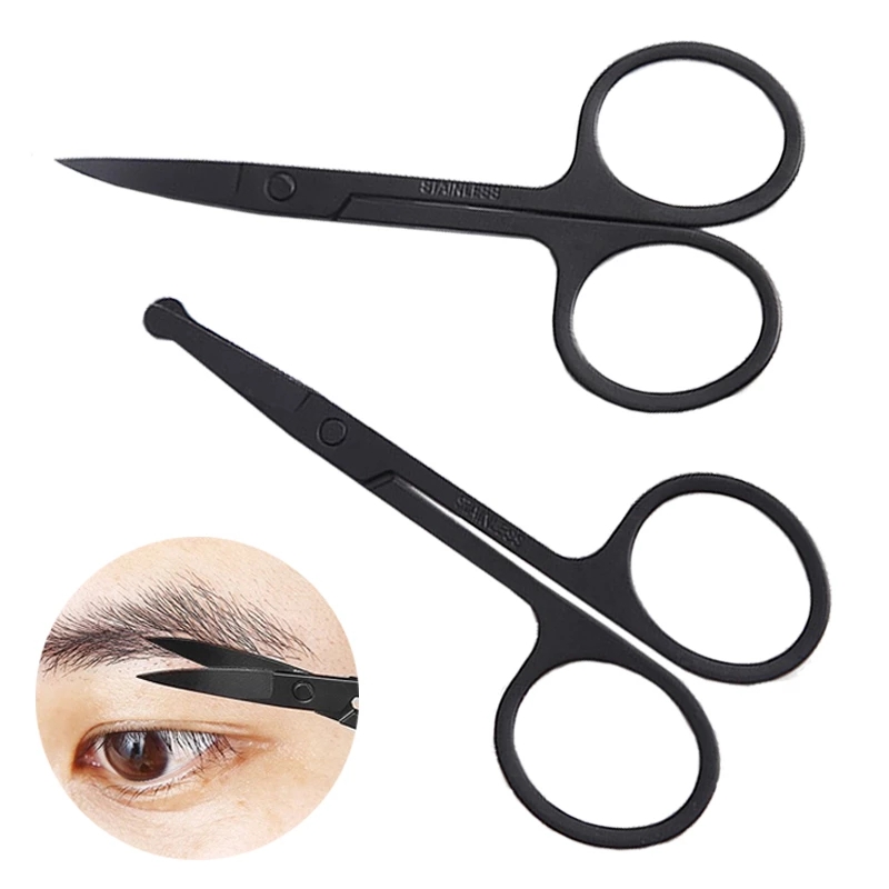 2021 Customized Customized Professional 8.8cm Black Nose Hair Scissors safety nail scissors