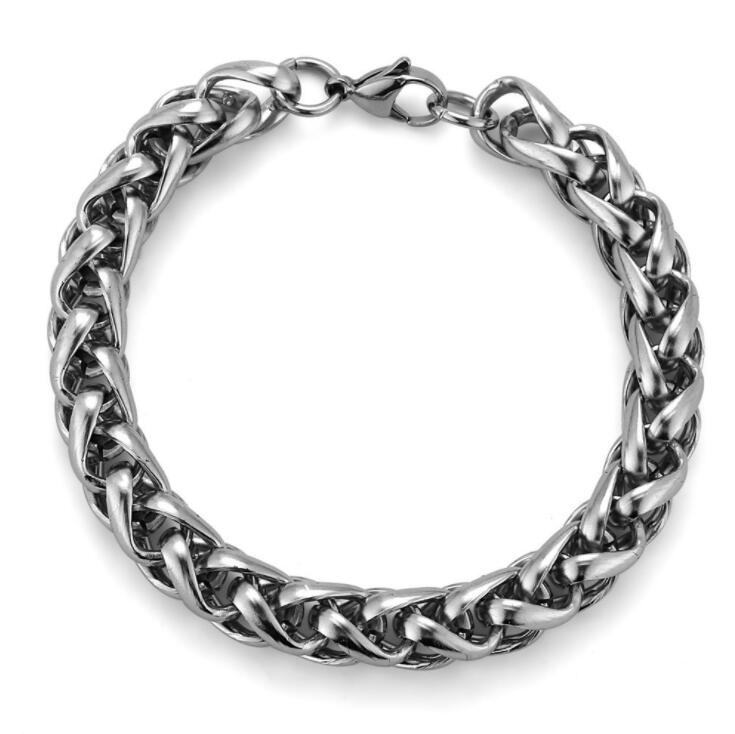 Hip-hop style European and American fashion retro titanium steel personality male street punk orchid bracelet Cuban chain
