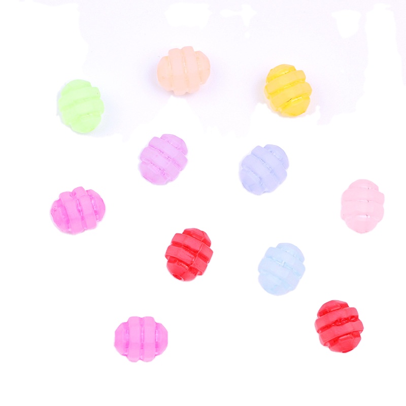 Hobbyworker 1500pcs Colore Mixed Frosted Transparent Plastic Pineapple Beads For DIY Jewelry Making