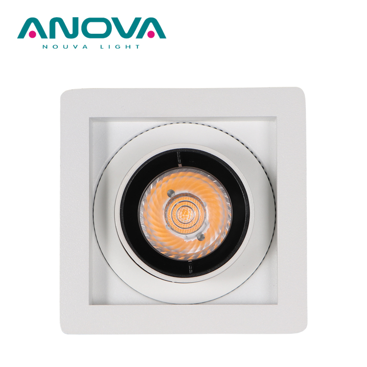 Оптовая продажа 7W Регулируемый Алюминиевый утопленный COB LED решетка света Точечный светильник