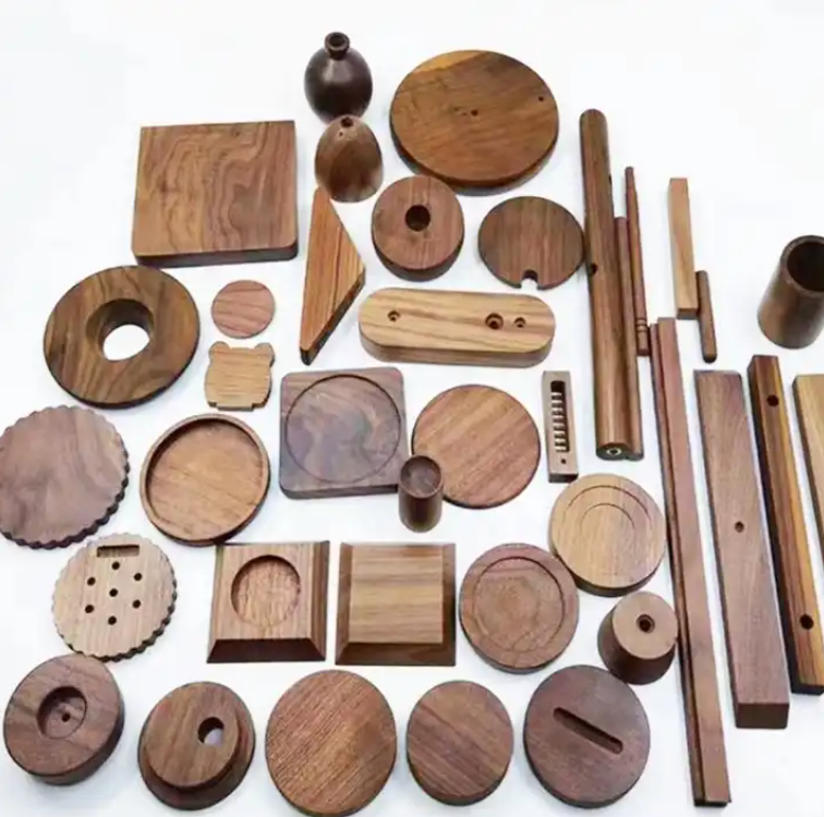 Professional Oem wood Working Machine Parts Cnc Milling Service Walnut Beech Maple Oak Custom Cnc Wooden Toy Parts