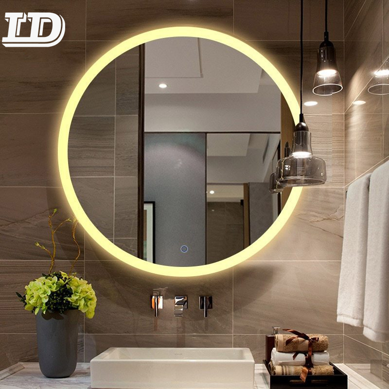 High Quality Customized wall mounted bath mirror vanity smart bathroom mirror with touch led light