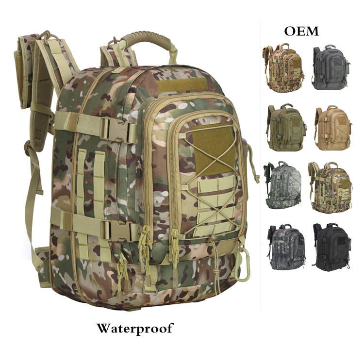 Fast delivery custom logo oem polyester travel camping tactical military backpack