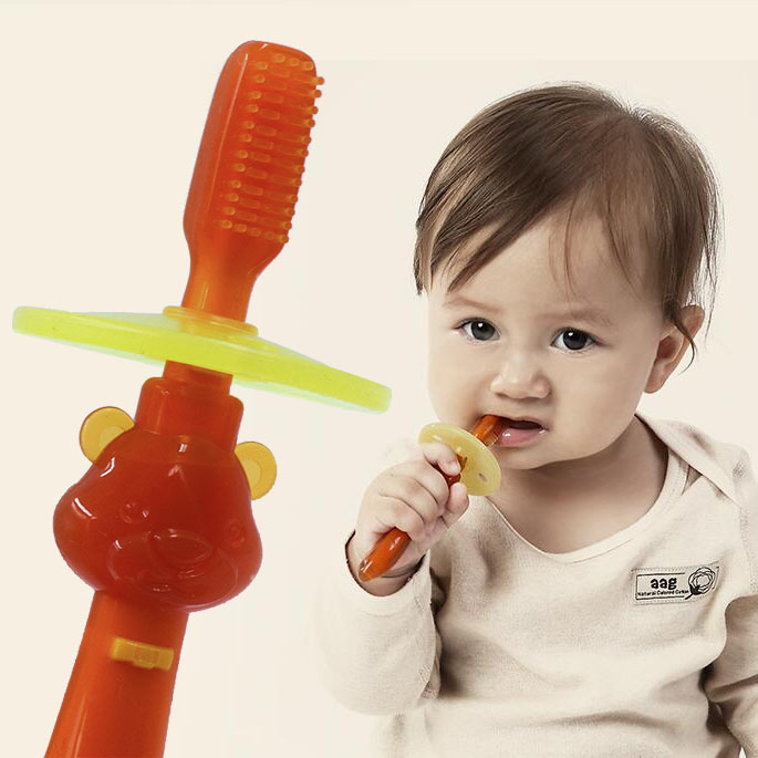BPA Free Baby Teether Silicone Training Infant Teething Toothbrush