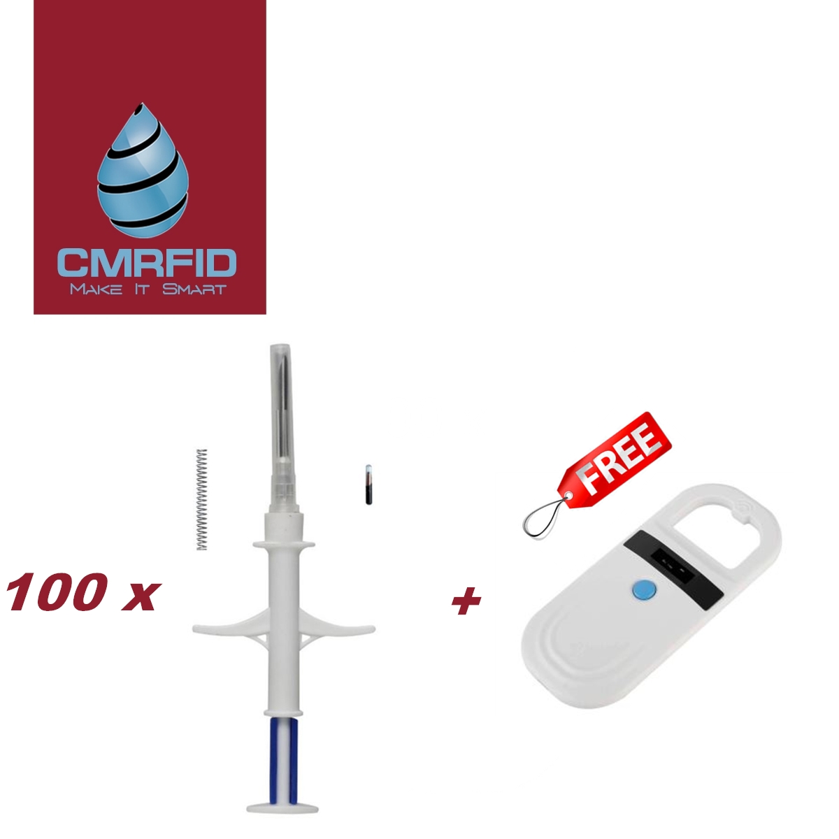 Attractive price 2.12*12mm animal pet microchip transponder syringe