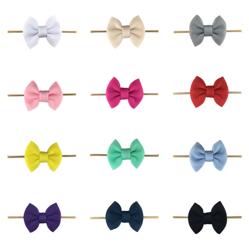 6'' Double Layer Puff Hair Band Girls Bows Nylon Headband For Girls Cute Summer Girl Hair Bands Tie Baby Girl Bands