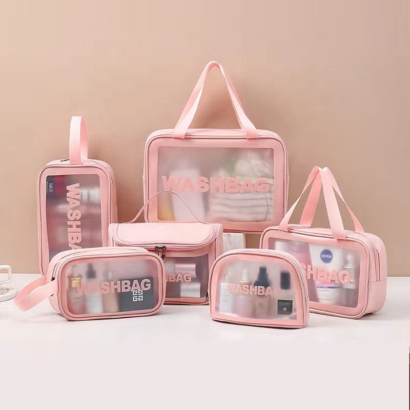 Wholesale Custom Logo Clear Pvc Cosmetic Bag Waterproof Women's Makeup Travel Toiletry Cosmetic Zipper Bag