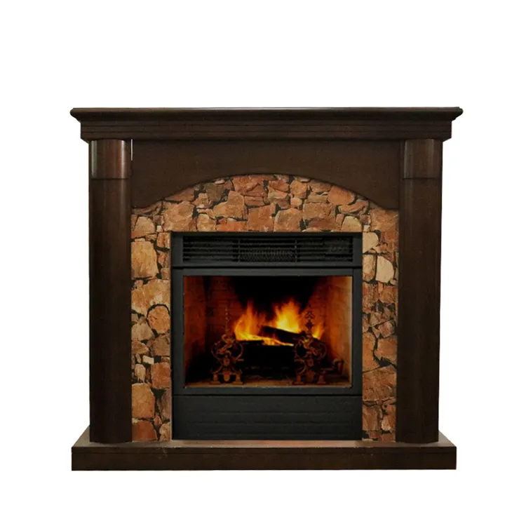 Hot Selling wood fireplace surround Modern Natural Wooden Fireplace Mantel furniture Parts fireplace frame