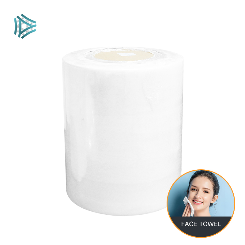 Manufacturer Supply 90% Bamboo Fiber 10%Viscose Cross Lapped Spunlace Nonwoven Fabric for Face Towels Raw Material Skin-friendly