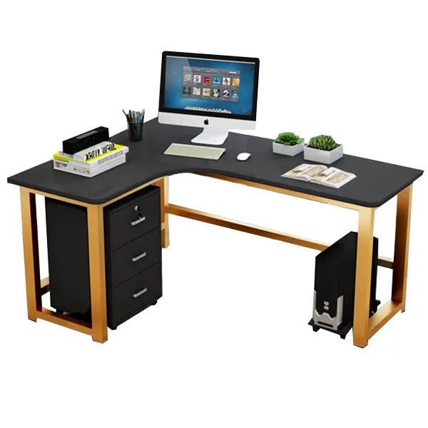 Golden Furniture L-shaped corner desk metal frame L-shaped computer desk