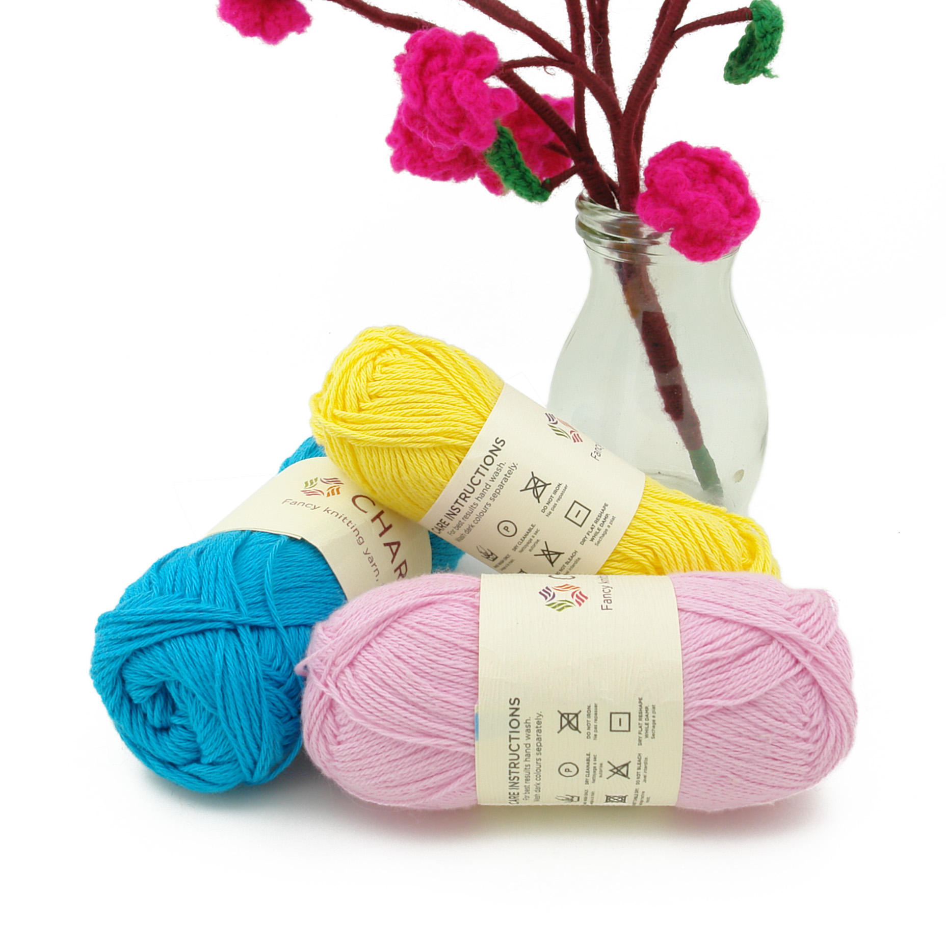 Hot selling soft organic cotton yarn hand-knitted sweater