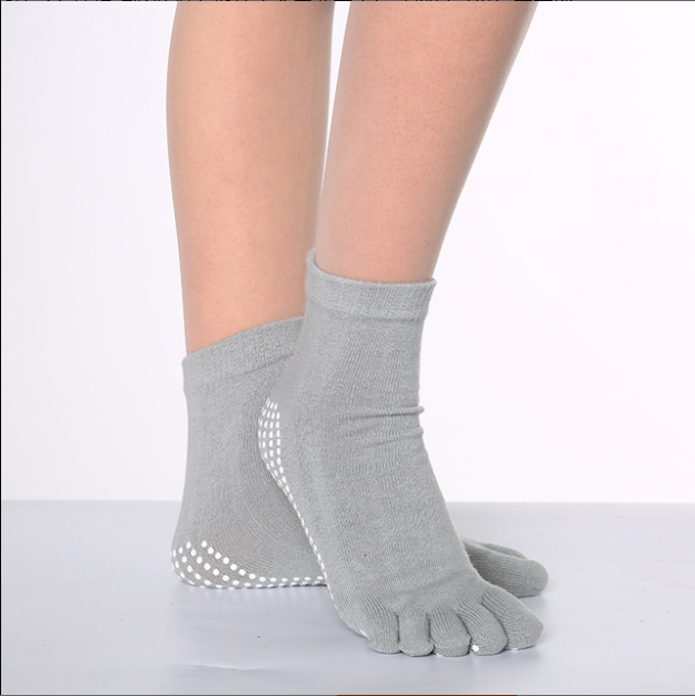 Yoga socks women cotton dot glue non slip five finger socks safety professional indoor sports fitness