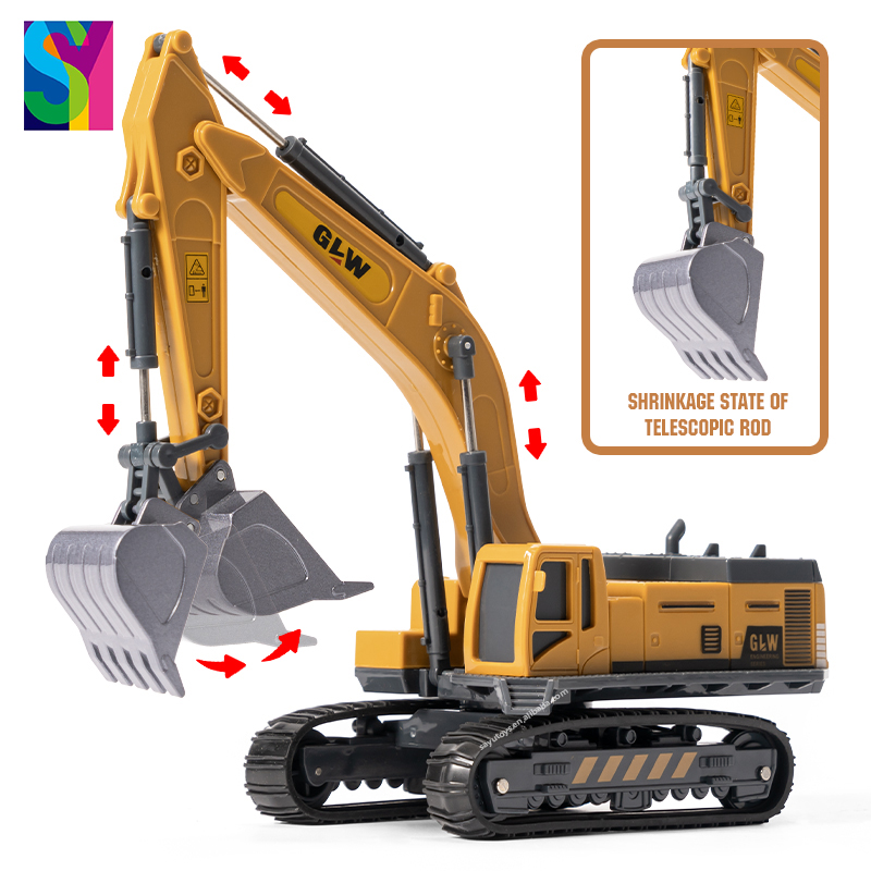 SY New 1:55 Metal Engineering Truck Model For Children Pull Back Construction Vehicle Die-cast Cars Vehicles Diecast Toy