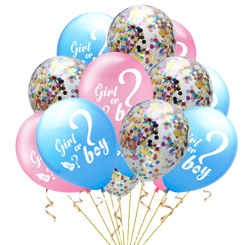 Wholesale 15 pcs Gender Reveal Balloons Girl or Boy Latex Balloon 12 Inches Party Balloon for Gender Reveal Baby Shower
