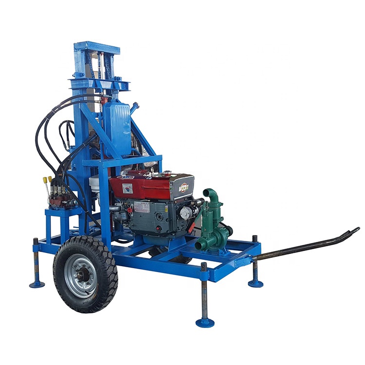 Hydraulic portable diesel small water well drilling rig 120M deep water well drilling rig