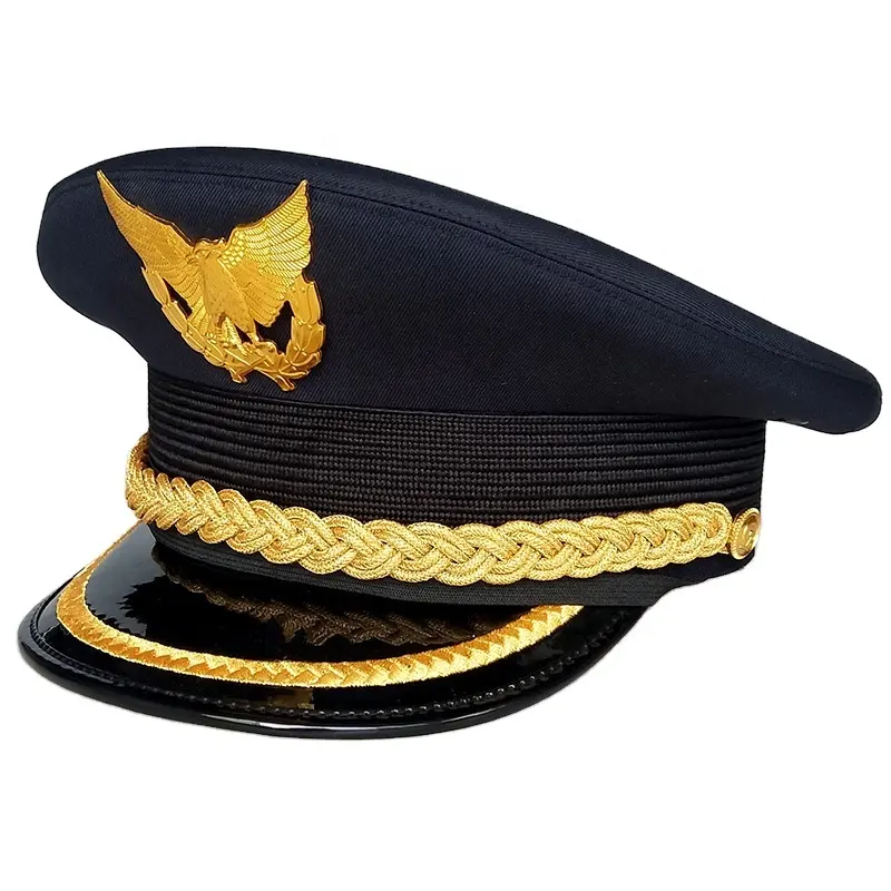 Custom High Quality Security Guard Pilot Uniform Airline Pilot Hat Uniform Cap
